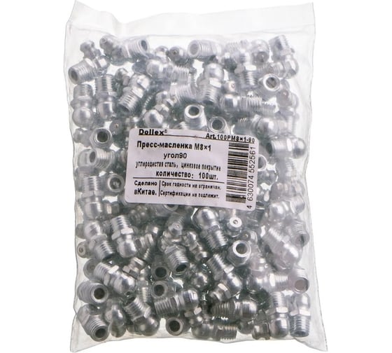 Изображение товара Пресс-масленка DolleX М8x1 угол 90, упаковка 100 шт. 100PM8x1-90