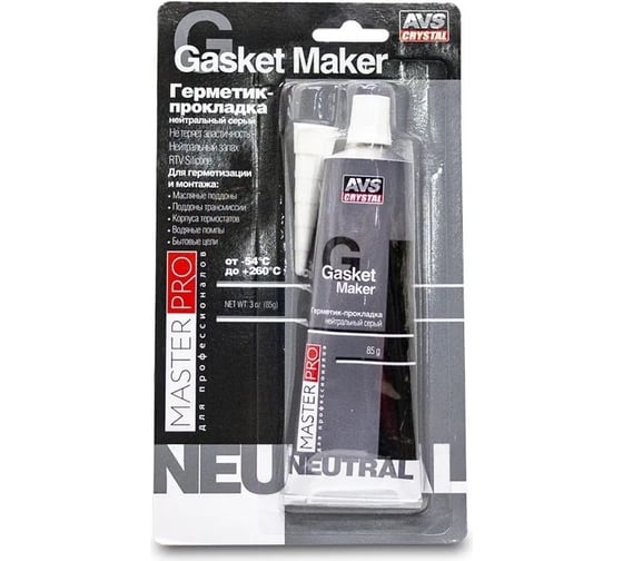 Изображение товара Герметик-прокладка Прохим AVS AVK-349 MasterPro нейтральный, серый, 85 гр. A40279S