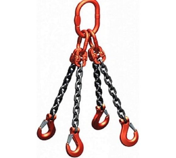 Изображение товара Строп цепной ООО "Пкф "ГрузоподъемТехоснастка" 4СЦ 5.3 т, 3000 мм, с укорачивающими крюками, самозакрывающиеся крюки 9449