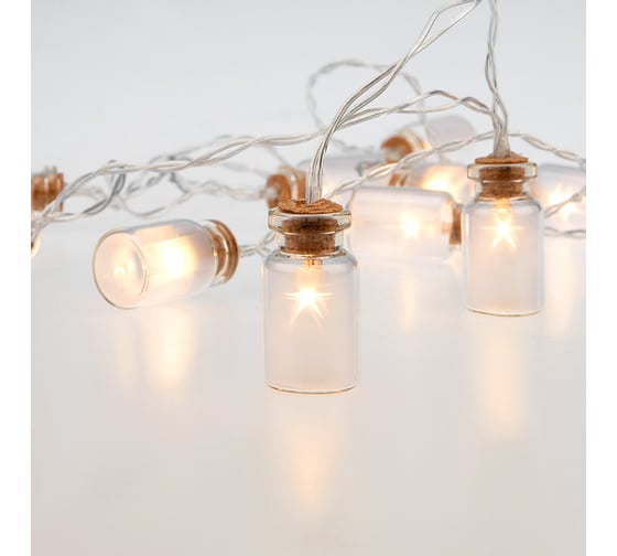 Изображение товара Гирлянда Neon-Night Баночки 1.5м, 10 LED теплый белый, 2 х АА 303-096