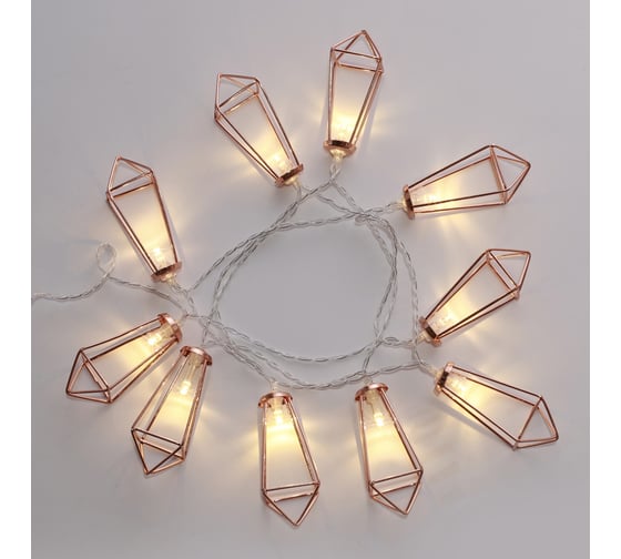 Изображение товара Светодиодная гирлянда NEON-NIGHT Кристаллы бронзовые 10LED 1,5м, теплый белый свет свечения 304-019