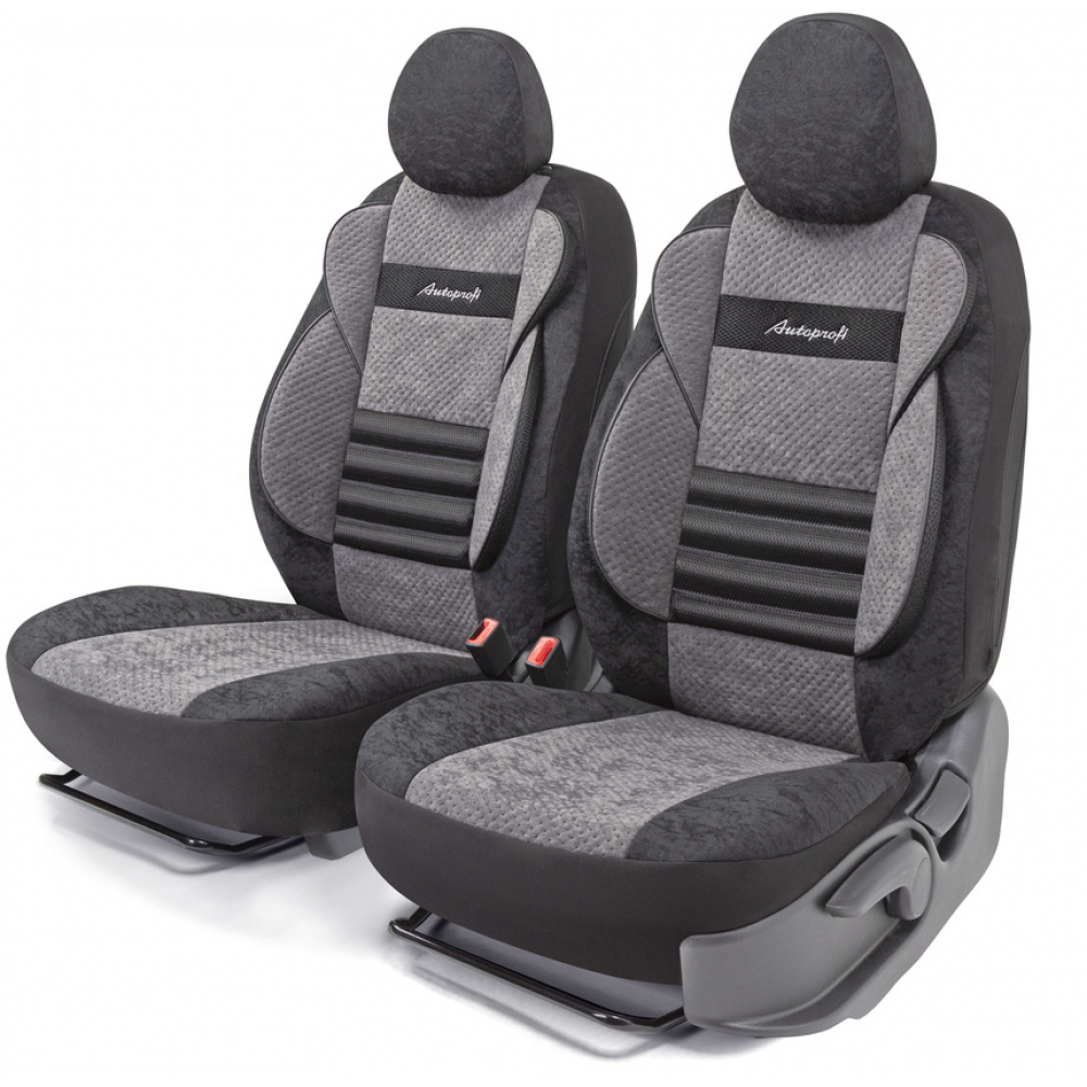 Получехлы на передние сиденья AUTOPROFI накидки на передние сиденья car performance 2 шт fiberflax мягкий лен ромб сер серый
