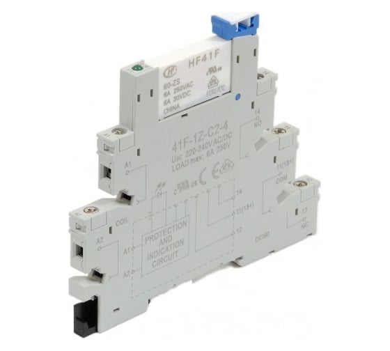 Изображение товара Комплект реле Доступная Автоматика 10шт; 1CO 6A; AgNi; питание 220-240В AC/DC, Hongfa HF41-220-DA-10
