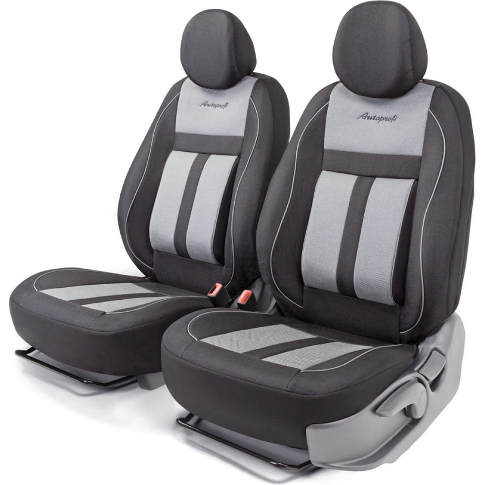 Получехлы на передние сиденья AUTOPROFI накидки на передние сиденья car performance 2 шт fiberflax лен ромб чёрный