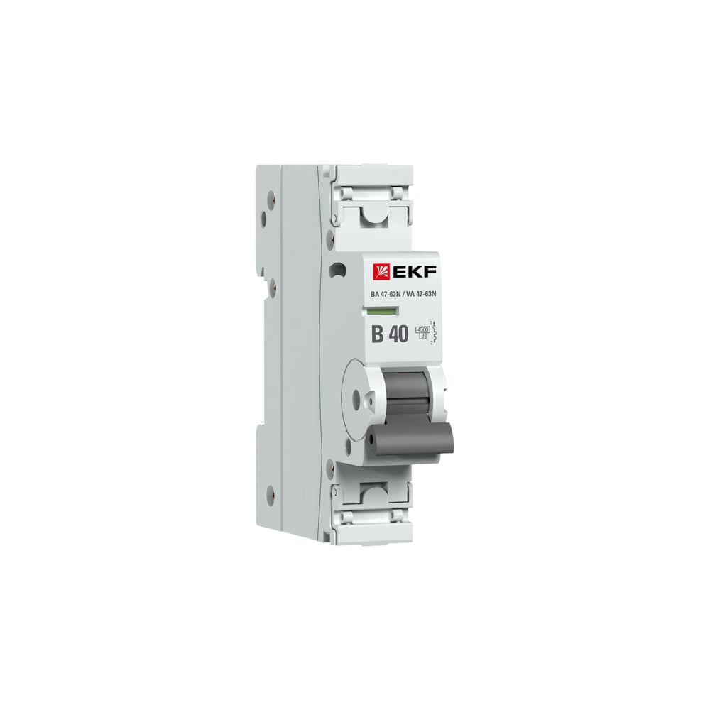 Изображение товара Автоматический выключатель EKF ВА 47-63N 1P 40А (В) 4,5 кА