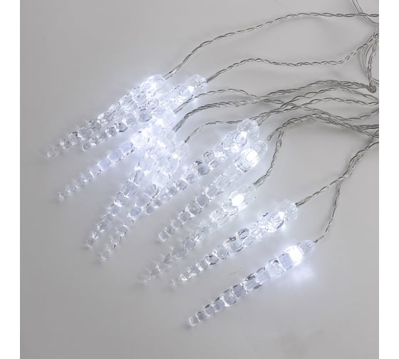 Изображение товара Гирлянда NEON-NIGHT Сосульки 1,5х0,25м прозрачный ПВХ, белый цвет свечения, IP20 303-068