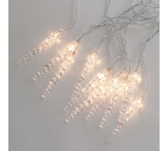 Изображение товара Гирлянда NEON-NIGHT Сосульки 1,5х0,25м прозрачный ПВХ, теплый белый, IP20 303-067