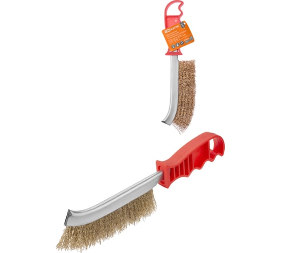 Изображение товара Щетка металлическая ручная TDM ELECTRIC с пластиковой рукояткой, латуниров. витая проволока d 0,3 мм, "Гранит" SQ1096-0101