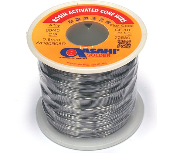 Изображение товара Припой (0.8 мм, 1 кг, Sn60/Pb40, CF10 флюс RA) ASAHI 00-00000304