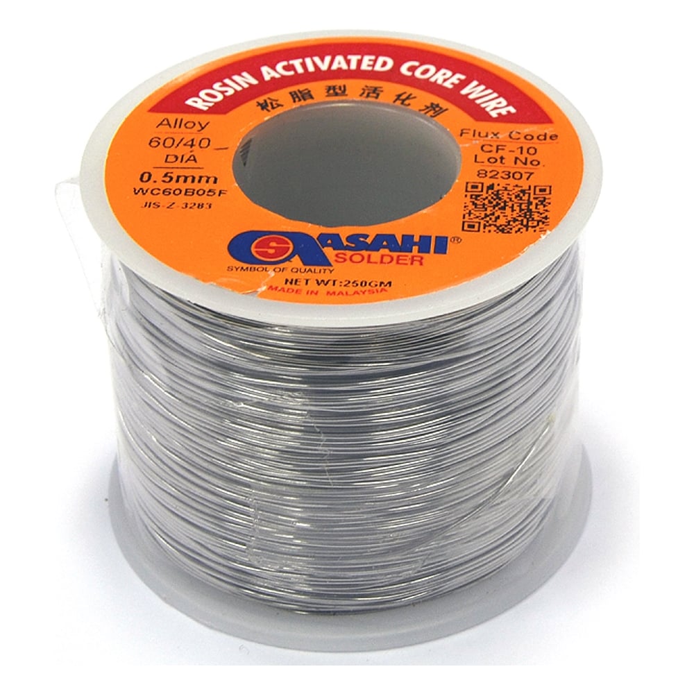 Изображение товара Припой для пайки ASAHI 0.5 мм 0.5 кг Sn60/Pb40 с флюсом