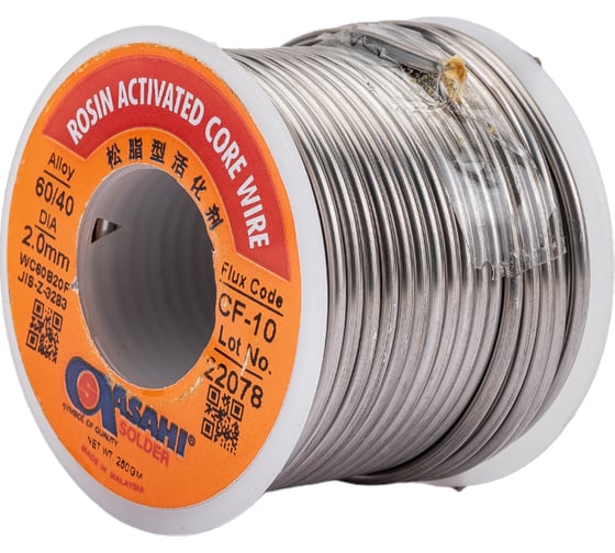 Изображение товара Припой (2 мм, 0.25 кг, Sn60/Pb40, CF10 флюс RA) ASAHI 00-00000077