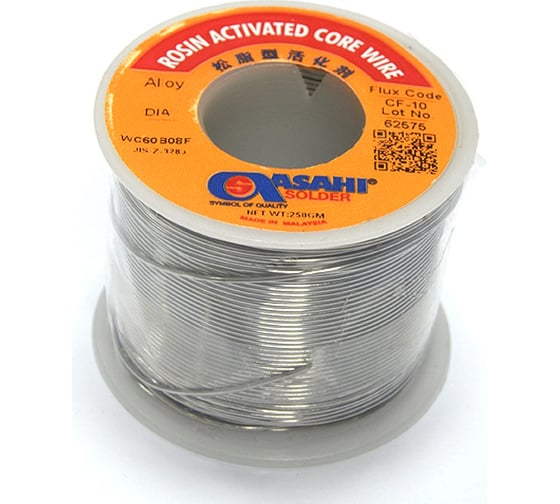 Изображение товара Припой (2 мм, 1 кг, Sn60/Pb40, CF10 флюс RA) ASAHI 00-00000078