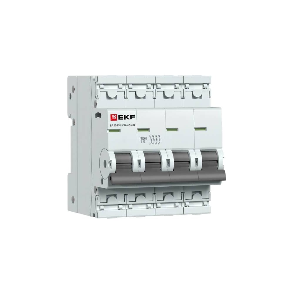 Изображение товара Автоматический выключатель EKF ВА 47-63N 4P 16А (D) 4,5 кА PROXIMA M634416D