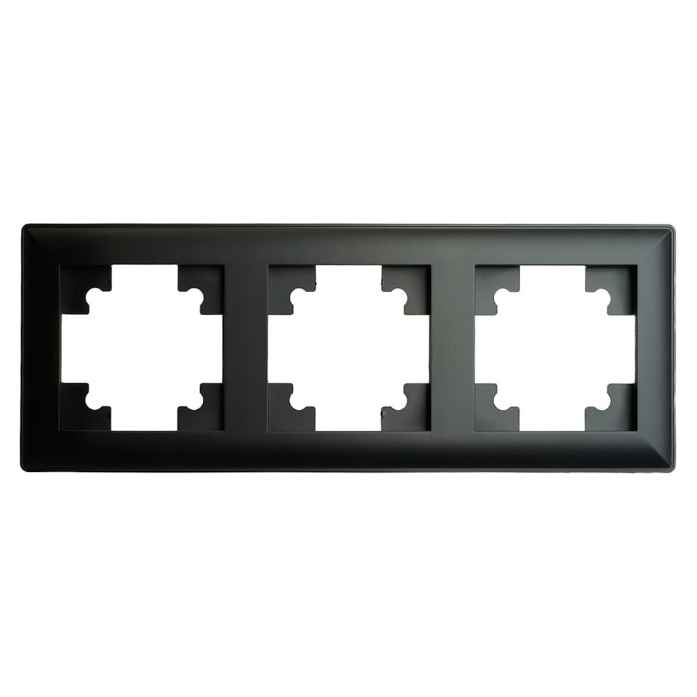 Изображение товара Рамка STEKKER PFR00-7003-05 3-местная серия Катрин черный