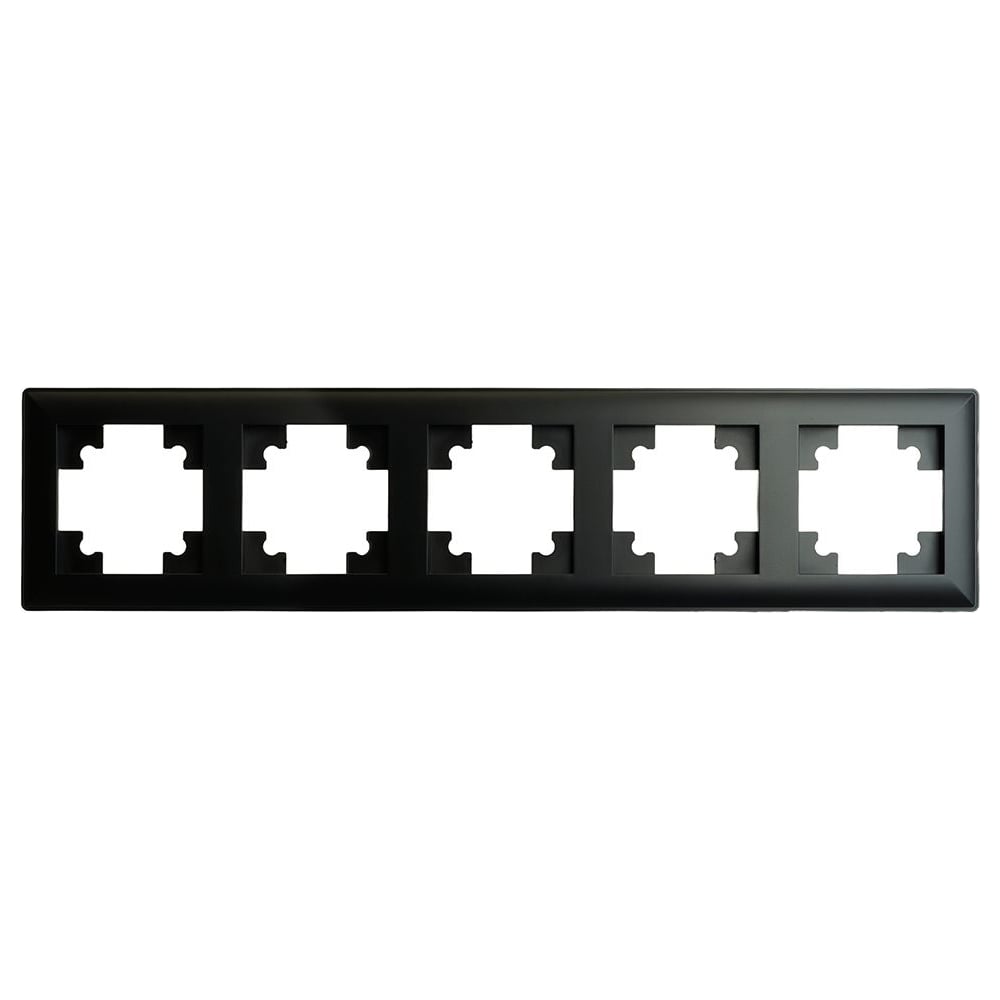 Изображение товара 5-местная рамка STEKKER PFR00-7005-05 из серии Катрин черного цвета