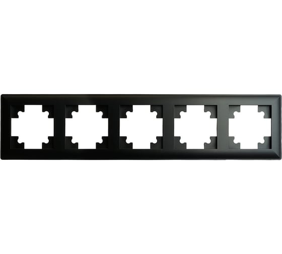 Изображение товара Рамка STEKKER PFR00-7005-05 5-местная, серия Катрин, черный, 39816