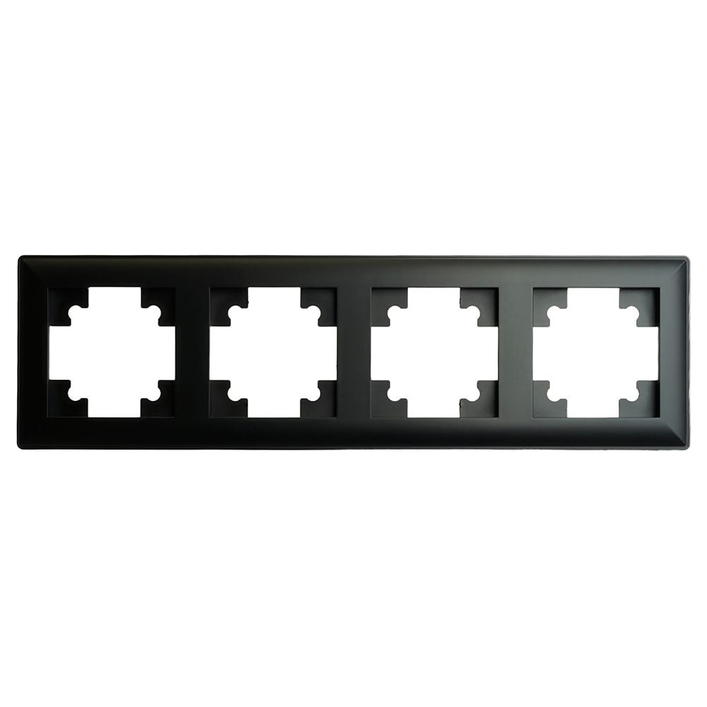 Изображение товара Рамка STEKKER PFR00-7004-05 4-местная черная из серии Катрин