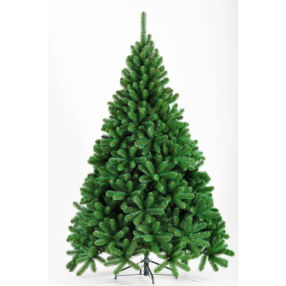 Ель CRYSTAL TREES кедр зеленый шишки 180 см d игл 10 см d нижнего яруса 100 см 235 веток металл подставка