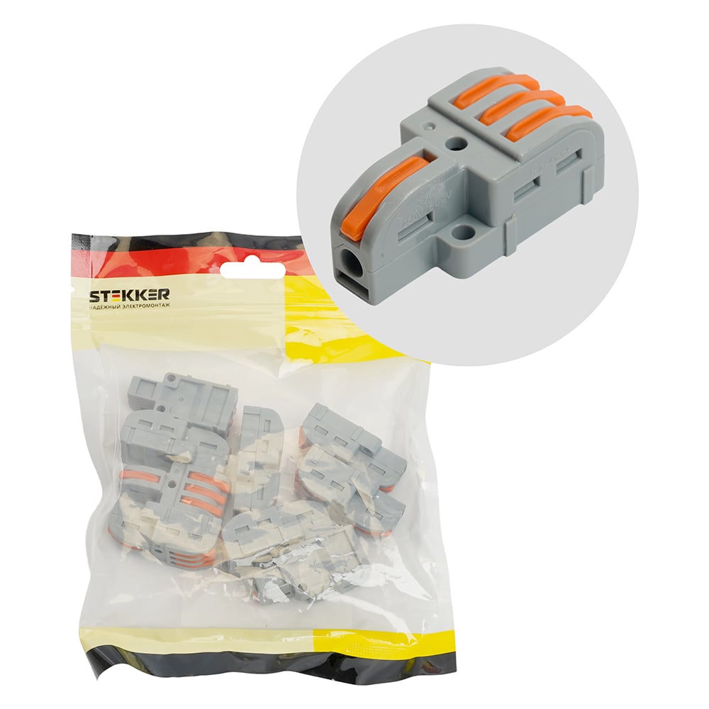 Изображение товара Клемма супер-компактная STEKKER LD220-103 1 вход, 3 выхода