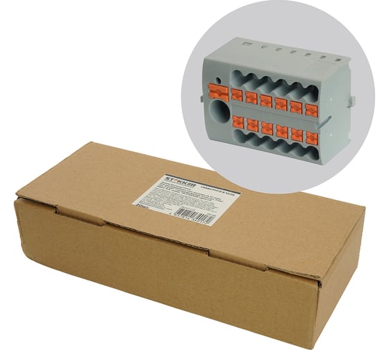 Изображение товара Зажим блочный (групп) STEKKER для распределения тока нагрузки push-in на 12 точек, сечение 2,5 мм2, 690V,41А, LD580 PTFIX 6-12/25, 30 шт в упак, 49748