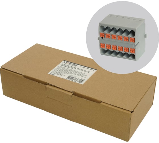 Изображение товара Зажим блочный (групп) STEKKER для распределения тока нагрузки push-in на 12 точек, сечение 2,5 мм2, 450V, 24А, серый LD580, 30 шт в упак, 49745