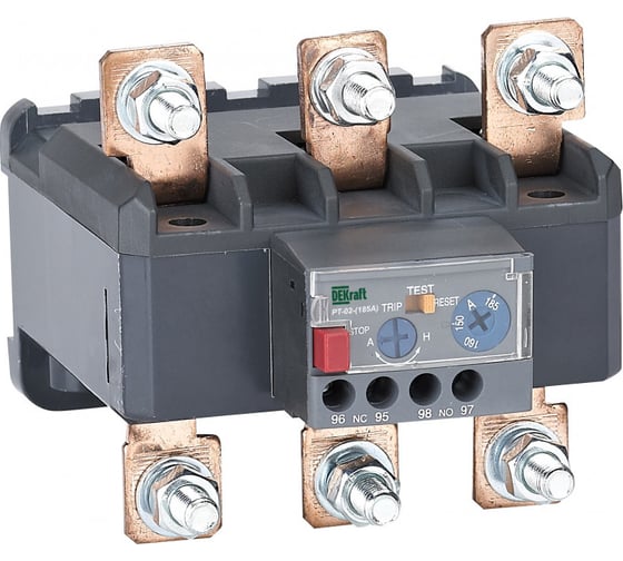 Изображение товара Реле тепловое для контакторов 120А-185А DEKraft 130А-160А РТ-02 23507DEK