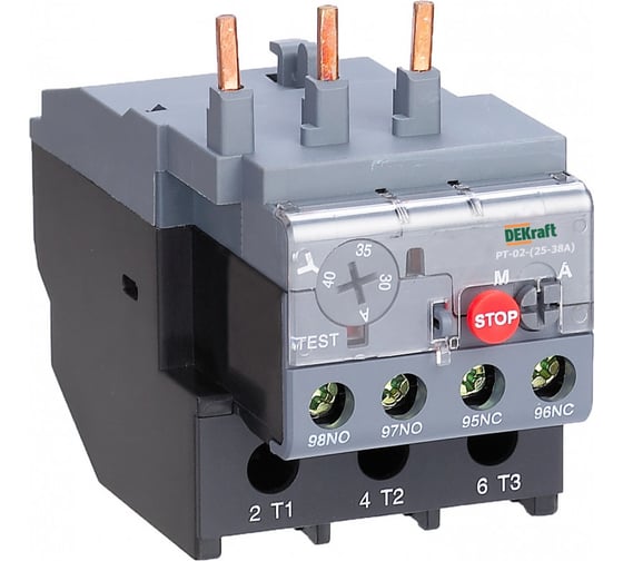 Изображение товара Реле тепловое для контакторов 25А-38А DEKraft 30.0А-40.0А 23170DEK