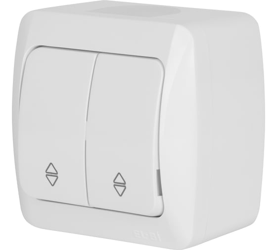 Изображение товара Переключатель Elbi Alsu 7 белый двухклавишный проходной 504-010200-211