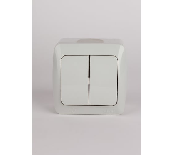 Изображение товара Выключатель двухклавишный ELBI Eva серый 554-011500-202