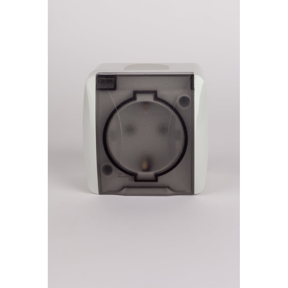 Изображение товара Розетка Elbi Eva 1-я силовая серый с заземлением Модель 554-011500-218