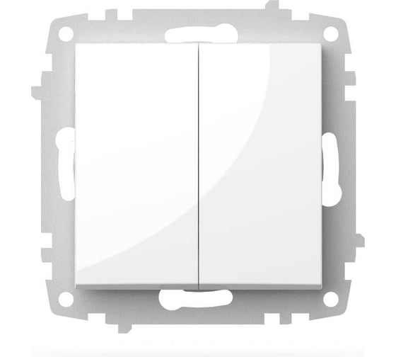 Изображение товара Выключатель двухклавишный Elbi Zena Vega белоснежный M+K 609-015600-202