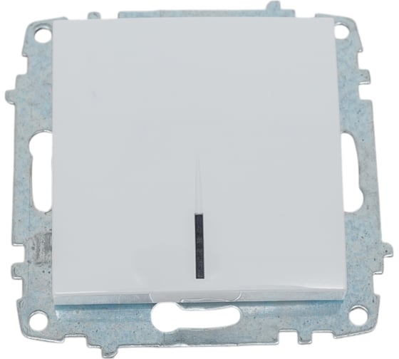 Изображение товара Выключатель одноклавишный Elbi Zena Vega белоснежный с подсветкой M+K 609-015600-201