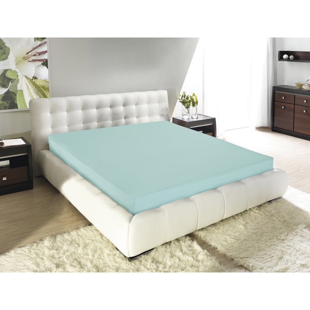 Изображение товара Простыня на резинке Guten Morgen 90x200 см мятный трикотаж 125 г/м