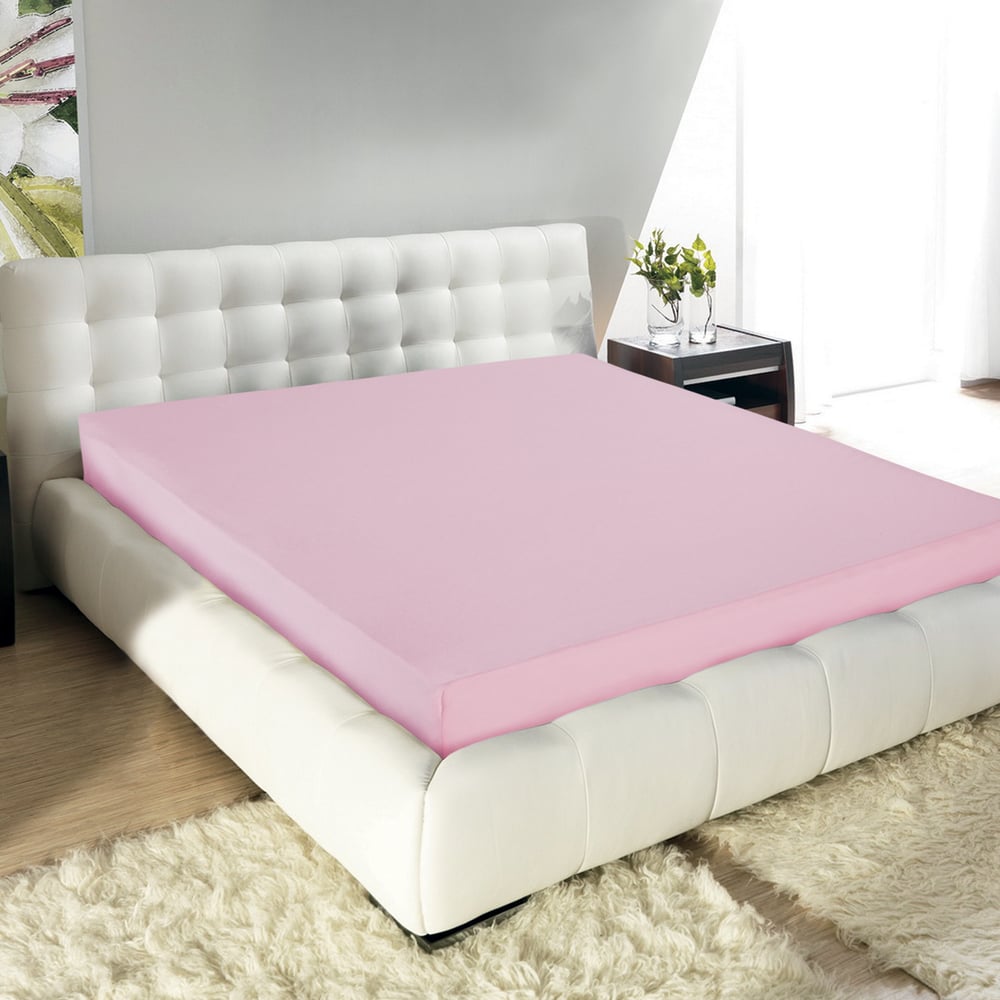 Изображение товара Простыня на резинке Guten Morgen из кулирки 160x200 см розовая