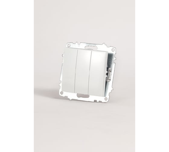 Изображение товара Выключатель трёх клавишный Elbi Zena Vega белоснежный 1 выход M+K 609-015600-254