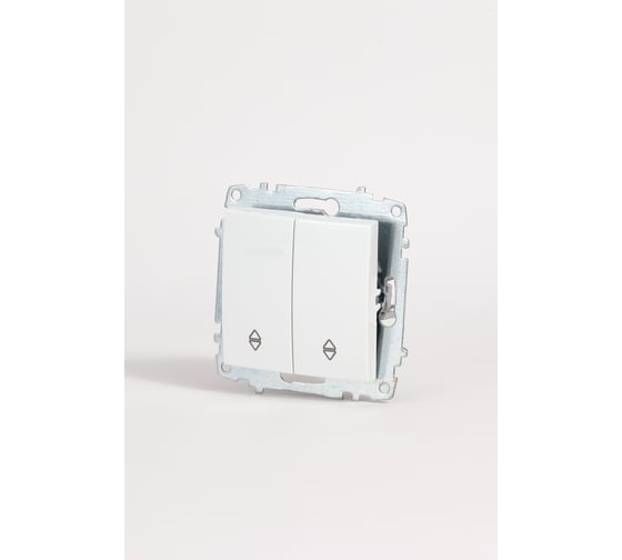 Изображение товара Переключатель - двухклавишный Elbi Zena Vega белоснежный проходной M+K 609-015600-211