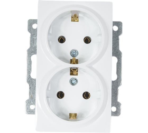 Изображение товара Розетка 2-я Elbi Zena Vega белоснежный с заземлением M+K 609-015600-907