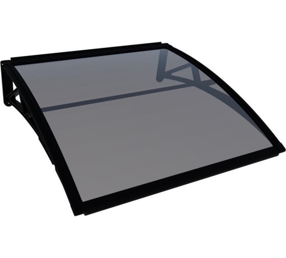 Изображение товара Козырек (навес) защитный ВПМ усиленный профиль, одинарный, черный, ПК сотовый темный 6 мм 6189108