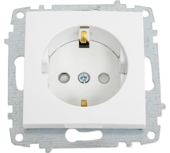Изображение товара Розетка с заземлением и защитой от детей Elbi Zena Vega белоснежный M+K 609-015600-243