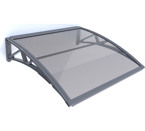 Изображение товара Козырек (навес) защитный ВПМ усиленный профиль, одинарный, серый, ПК сотовый прозрачный 6 мм 6189106