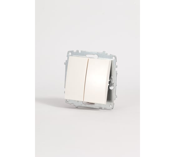 Изображение товара Выключатель двухклавишный Elbi Zena Vega белый M+K 609-010200-202