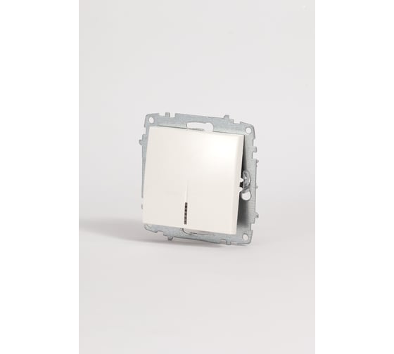 Изображение товара Выключатель одноклавишный Elbi Zena Vega белый с подсветкой M+K 609-010200-201
