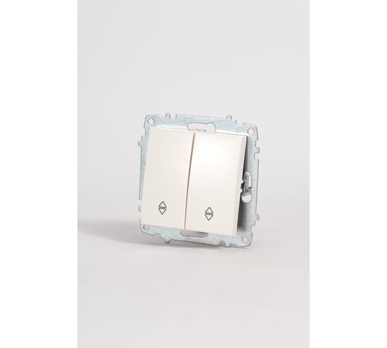 Изображение товара Выключатель проходной двухклавишный Elbi Zena Vega белый M+K 609-010200-211
