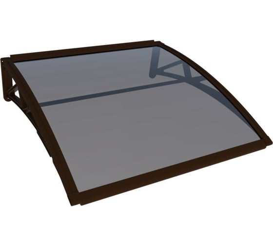 Изображение товара Козырек (навес) защитный ВПМ усиленный профиль, одинарный, коричневый, ПК сотовый темный 6 мм 6189102