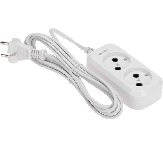 Изображение товара Удлинитель PROconnect 2 гнезда, 3м, 2x0,75мм², без заземления, белый 13-4201