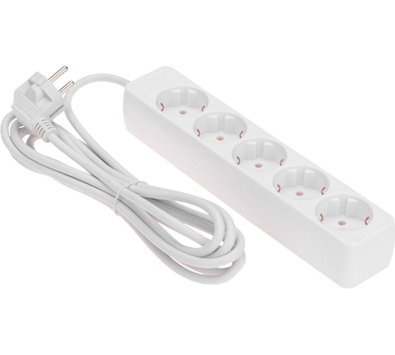 Изображение товара Удлинитель PROconnect 5 гнезд, 3м, 3x0,75мм², с заземлением, белый 13-4212
