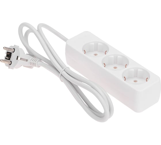 Изображение товара Удлинитель PROconnect 3 гнезда, 1,5м, 3x0,75мм², с заземлением, белый 13-4208