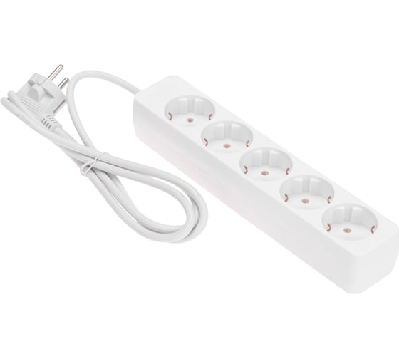 Изображение товара Удлинитель PROconnect 5 гнезд, 1,5м, 3x0,75мм², с заземлением, белый 13-4211