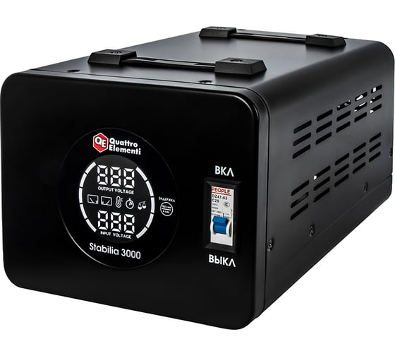 Изображение товара Стабилизатор напряжения QUATTRO ELEMENTI Stabilia 3000 (3000 ВА, 140-270 В) 917-674