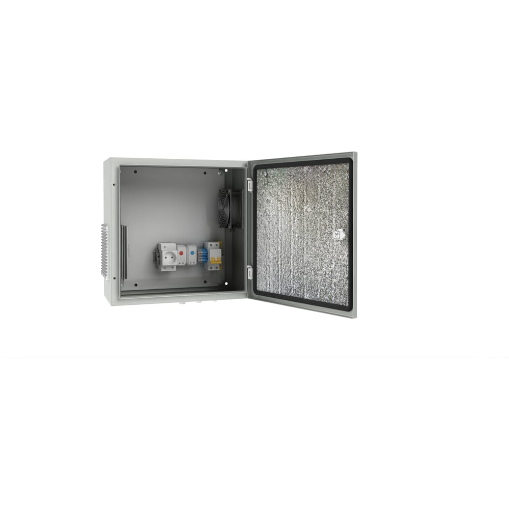 Изображение товара Уличный термошкаф с обогревом и вентиляцией АМАДОН внешние габариты, мм: Ш400 х В400 х Г210 ТШВ132-404021-ST